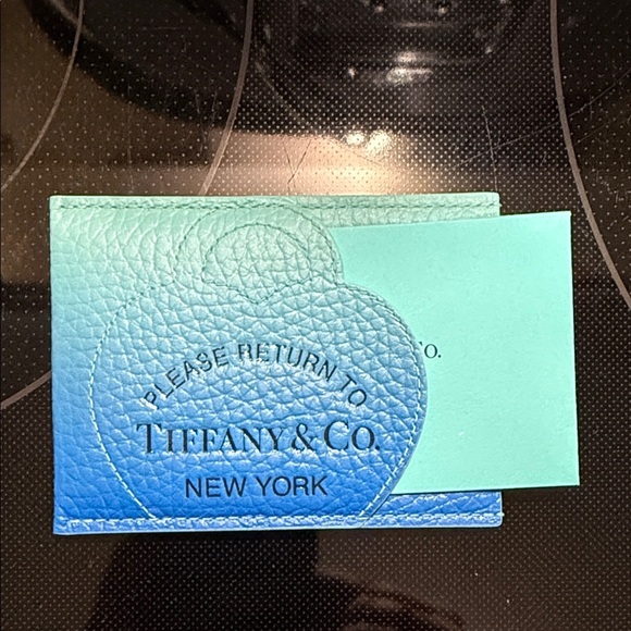 Tiffany & Co. Accessories - Tiffany & Co. Blue Leather Card Holder